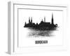 Bordeaux Skyline Brush Stroke - Black II-NaxArt-Framed Art Print