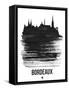 Bordeaux Skyline Brush Stroke - Black-NaxArt-Framed Stretched Canvas