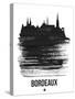 Bordeaux Skyline Brush Stroke - Black-NaxArt-Stretched Canvas