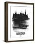 Bordeaux Skyline Brush Stroke - Black-NaxArt-Framed Art Print