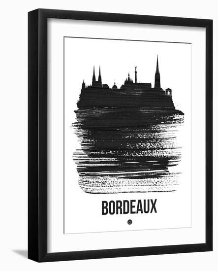 Bordeaux Skyline Brush Stroke - Black-NaxArt-Framed Art Print