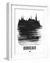 Bordeaux Skyline Brush Stroke - Black-NaxArt-Framed Art Print