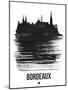 Bordeaux Skyline Brush Stroke - Black-NaxArt-Mounted Art Print