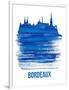 Bordeaux Skyline Brush Stroke - Blue-NaxArt-Framed Art Print