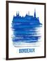 Bordeaux Skyline Brush Stroke - Blue-NaxArt-Framed Art Print