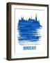 Bordeaux Skyline Brush Stroke - Blue-NaxArt-Framed Art Print