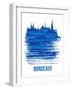 Bordeaux Skyline Brush Stroke - Blue-NaxArt-Framed Art Print