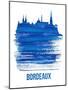 Bordeaux Skyline Brush Stroke - Blue-NaxArt-Mounted Art Print