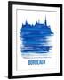 Bordeaux Skyline Brush Stroke - Blue-NaxArt-Framed Art Print