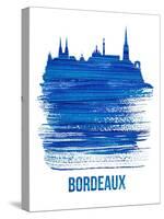 Bordeaux Skyline Brush Stroke - Blue-NaxArt-Stretched Canvas