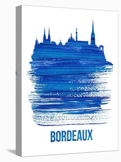 Bordeaux Skyline Brush Stroke - Blue-NaxArt-Stretched Canvas