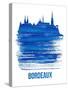 Bordeaux Skyline Brush Stroke - Blue-NaxArt-Stretched Canvas