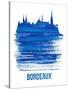 Bordeaux Skyline Brush Stroke - Blue-NaxArt-Stretched Canvas