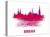 Bordeaux Skyline Brush Stroke - Red-NaxArt-Stretched Canvas