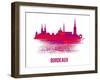 Bordeaux Skyline Brush Stroke - Red-NaxArt-Framed Art Print