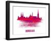 Bordeaux Skyline Brush Stroke - Red-NaxArt-Framed Art Print