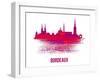 Bordeaux Skyline Brush Stroke - Red-NaxArt-Framed Art Print