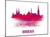 Bordeaux Skyline Brush Stroke - Red-NaxArt-Mounted Art Print
