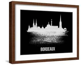 Bordeaux Skyline Brush Stroke - White-NaxArt-Framed Art Print