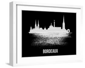 Bordeaux Skyline Brush Stroke - White-NaxArt-Framed Art Print