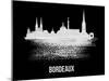 Bordeaux Skyline Brush Stroke - White-NaxArt-Mounted Art Print