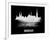 Bordeaux Skyline Brush Stroke - White-NaxArt-Framed Art Print