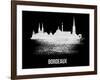 Bordeaux Skyline Brush Stroke - White-NaxArt-Framed Art Print