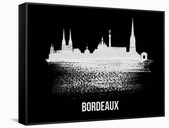 Bordeaux Skyline Brush Stroke - White-NaxArt-Framed Stretched Canvas