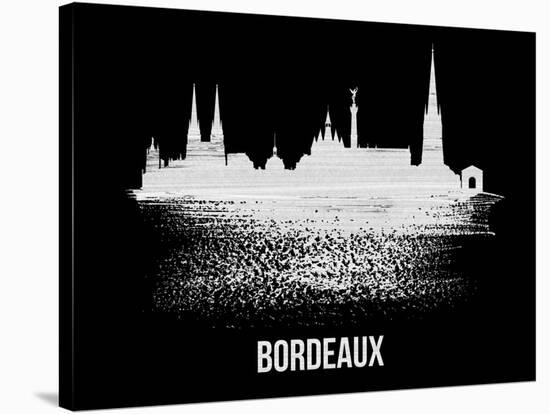 Bordeaux Skyline Brush Stroke - White-NaxArt-Stretched Canvas