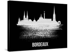 Bordeaux Skyline Brush Stroke - White-NaxArt-Stretched Canvas