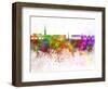 Bordeaux Skyline in Watercolor Background-paulrommer-Framed Art Print