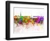 Bordeaux Skyline in Watercolor Background-paulrommer-Framed Art Print