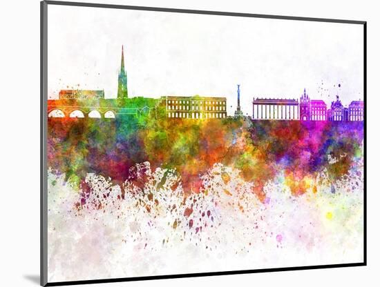 Bordeaux Skyline in Watercolor Background-paulrommer-Mounted Art Print