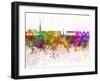 Bordeaux Skyline in Watercolor Background-paulrommer-Framed Art Print