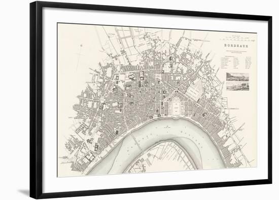 Bordeaux Vintage Map-The Vintage Collection-Framed Giclee Print