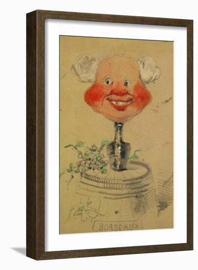 Bordeaux Wine, Caricature, 1857, Drawing-Claude Monet-Framed Giclee Print