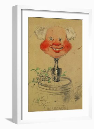 Bordeaux Wine, Caricature, 1857, Drawing-Claude Monet-Framed Giclee Print