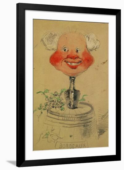 Bordeaux Wine, Caricature, 1857, Drawing-Claude Monet-Framed Giclee Print