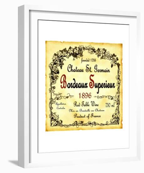 Bordeaux Wine Label-null-Framed Giclee Print