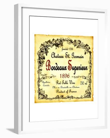 Bordeaux Wine Label-null-Framed Giclee Print