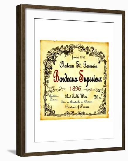 Bordeaux Wine Label-null-Framed Giclee Print