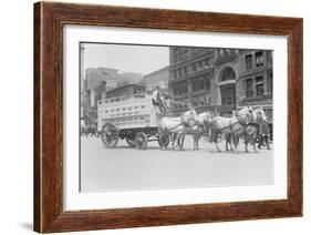 Borden Dairies Enter a Horse Drawn Wagon In the Work Horse Parade-null-Framed Art Print