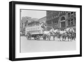 Borden Dairies Enter a Horse Drawn Wagon In the Work Horse Parade-null-Framed Art Print