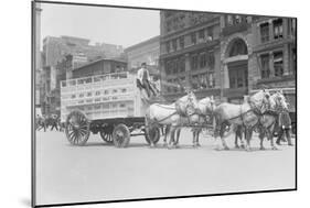 Borden Dairies Enter a Horse Drawn Wagon In the Work Horse Parade-null-Mounted Art Print