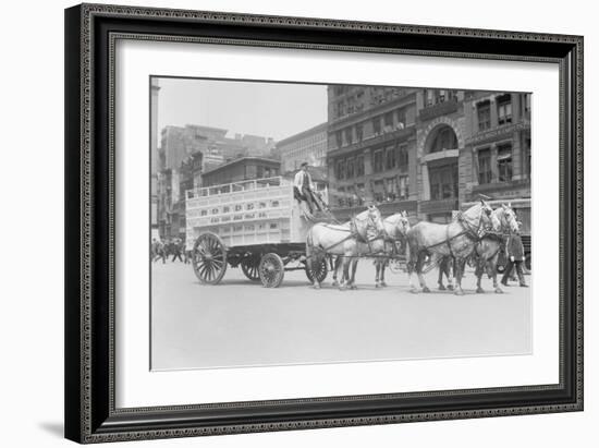 Borden Dairies Enter a Horse Drawn Wagon In the Work Horse Parade-null-Framed Art Print