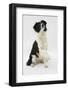 Border Collie Sitting Holding a Paw Up-Mark Taylor-Framed Photographic Print