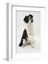 Border Collie Sitting Holding a Paw Up-Mark Taylor-Framed Photographic Print