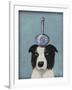 Border Collie with Blue Vase-Fab Funky-Framed Art Print