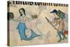 Border detail of a mermaid and a tinker, from the Luttrell Psalter-English-Stretched Canvas