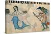 Border detail of a mermaid and a tinker, from the Luttrell Psalter-English-Stretched Canvas